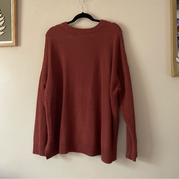 Madewell• dark orange waffle knit sweater women’s size xxl - Picture 6 of 11